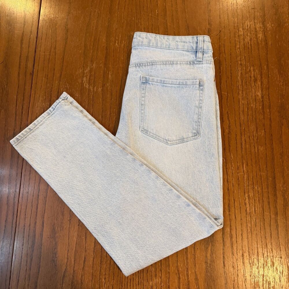 OAT New York Jeans 6/28 Light Wash High Rise Straight Leg Gold Hardware